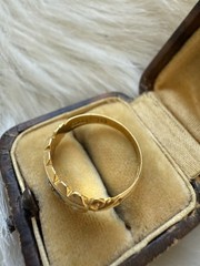 Beautiful Antique Edwardian 18K Gold Sapphire Diamond Ring Hallmarked Sz 5