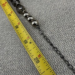 Vintage Necklace Metallic Tone Beads Adjustable Length Faceted Lucite 19 Inches