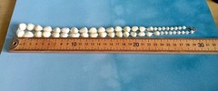 Vtg Balamuti Mother of Pearl Beaded Necklace &Small Spacer Beads 60g Pink Swirls