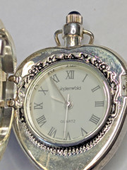 Vintag Victorian Lindenwold Silver Heart Shape Pendant Watch W 1937 Mercury Dime