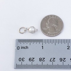 Vintage Silver Plated White Faux Pearl Charm Pendant