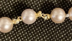 Vintage Japan 1950’s Faux Pink Pearl 7″ Bracelet 8mm Pearls