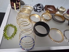 Mixed metal materials lot of 47 bracelets