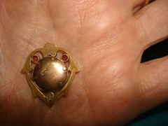 Antique Metal Heart Stone Painted Miniature Soldier Waterproof Talisman Pendant