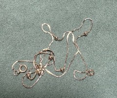 Authentic 14K Yellow Gold Ball Station Necklace 16″ Made in Italy Dainty Chain