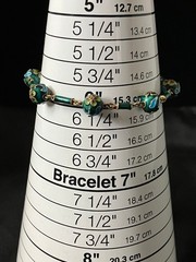 Vintage Champleve Bracelet Rich Green Floral Cloisonne Bead Chain Spring Clasp
