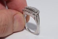 Antique Circa 1920s Art Deco 18k Gold Natural Diamond Decorated Ring