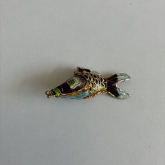 Vintage Enamel Articulated Koi Fish Pendant