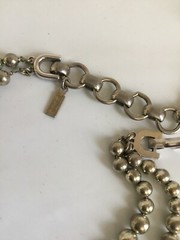 Monet Silver Plated Metal Pearl Necklace Double Strand Chain Strung J Hook Clasp