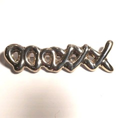 Vintage 1980s X and O Abstract Modern Art Puffy Sterling Silver Pin Brooch 14.9g