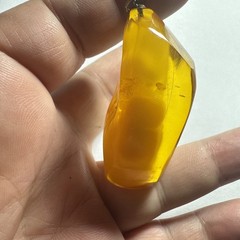 Pendant Amber Baltic Egg Yoke Big 2.25” Piece 15.5 Grams Antique