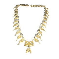 Wild Bryde Field Guide Song Bird Watcher Necklace Gold Tone Rare Vintage 25″