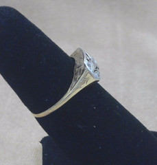 Antique 14K Yellow Gold and Platinum 5-Stone Diamond Ring Sz. 6.25 * JJ399