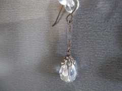 1 Pair Unique 1.5″in Glass Clear Crystal Antique Tear Drop Shape Dangle
