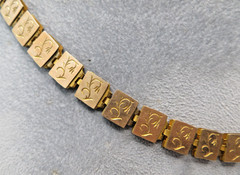 Antique 12k Yellow Gold Silver Book Sandwich Reversible Chain 18″ Necklace #110