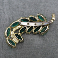 Juliana Rhinestone Brooch Vintage Pin AB Green Clear Faceted Crystal 2.5 in 38f