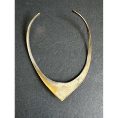 Vintage Modernist Torque Necklace Silver Gold Brass Brutalist 70s READ