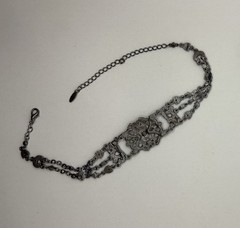 VOLM Victorian Style Choker Necklace VCLM Red Rhinestones In Lovely Detail