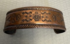 Vintage Bell Trading Post Thunderbird Copper Mans Cuff Bracelet Southwestern