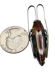 Antique Art Nouveau Beetle Bug Goldstone Obidome Kimono Belt Sash Slide Jewelry