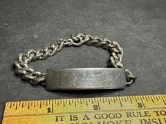 Vintage Sterling ID Name Bracelet, Harold E. Moody, Waldoboro ME