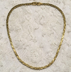 Vintage Monet Chain Necklace Gold tone High Collar Style Minimalist Statement