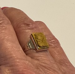 Sweet Victorian 10k Yellow Gold Carved Tiger Eye Cameo Ring 1.90 Grams Size 6