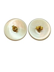 Vintage Faux Pearls 24mm Flat Back Post Earrings Elegant Classic Look