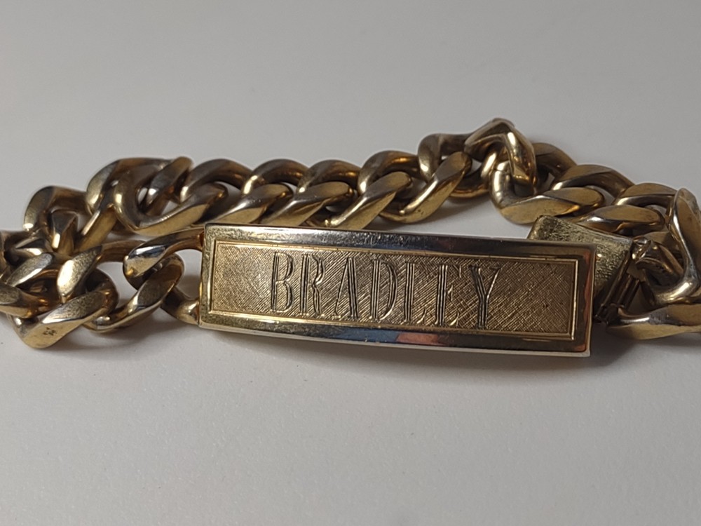 8.25 Inch Vintage Speidel Bradley ID Heavy Chain Bracelet
