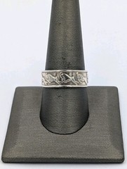 JJJ Vtg Sterling Silver Ram Aries Zodiac Sign Unisex Band Cuff Ring Sz 9.75 Adj