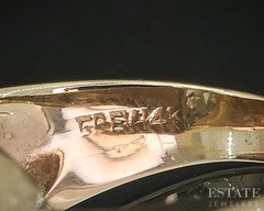 Vintage 14k Yellow Gold Natural .15ctw Diamond Crescent Moon Band 7.4g p16145