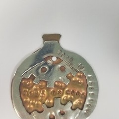 VINTAGE Metal Brutalist “Time is Good/Precious” Pendant Charm