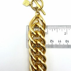 Vintage Anne Klein 24 Inch Heavy Chunky Gold Tone Curb Chain Statement Necklace