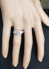 Vintage 18k White Gold Engagement Ring 1.03ct. Natural Old Euro Cut Diamond