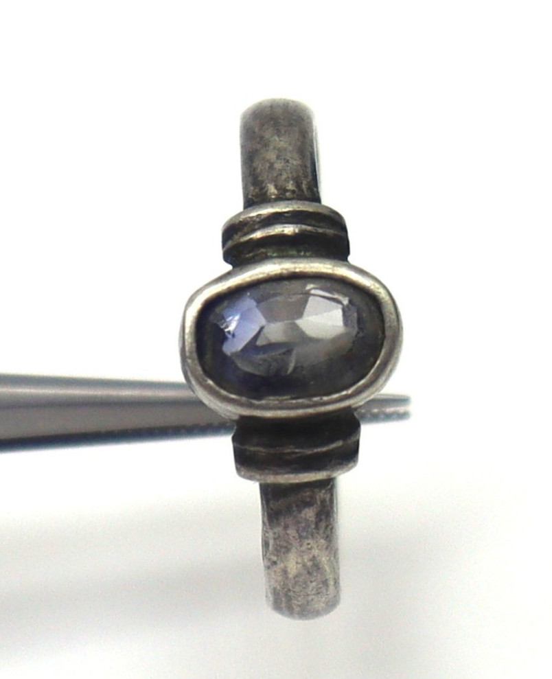 Man Made Blue Gemstone Sterling Silver Ring 3.030 Grams Ring Size 8 US