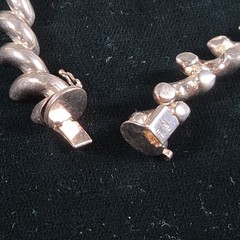 Vintage San Marco Italy Sterling Silver Macaroni Link Bracelet 7.25in 21g