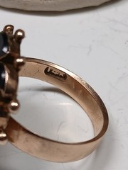 Victorian 14K Gold Black Onyx & Pearl Mourning Ring Size 6.25