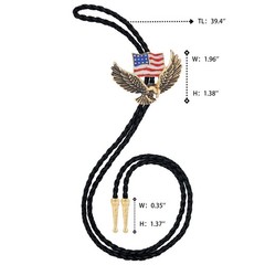 Hlympony Vintage Bolo Tie For Men Western Cowboy Cowgirl Rodeo American Flag
