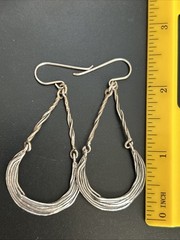 VTG Israel Opulenza Sterling Silver Earrings Long 2” Dangle 925 Weight 6 grams