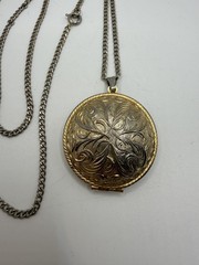 Vintage Gold Tone Round Avon “Here’s My Heart” Perfume Holder Locket Pendant