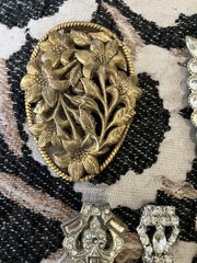 Art Deco Dress Clip Lot 20 1930s Rhinestone Clips Vintage Jewelry Brooch