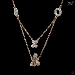 Lab Created Diamond 0.55ct Pendant Necklace Rose Gold Plated Gift