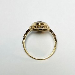 Uncas 10K Yellow Gold Onyx Diamond Chip Size 6 Ring 4.3g