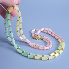 Necklace 23” Vintage Glass Czech Beads Women`s Jewelry Art Deco Style