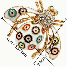 BROOCH- Baroque Luxury Multicolor Insect, Rhinestone Accents Design