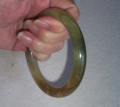 Vintage Onyx Stone Bangle Bracelet Green