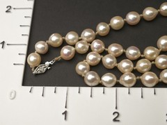 Baroque Cultured Akoya Pearl Strand 31.5″ Necklace 18k White Gold Clasp