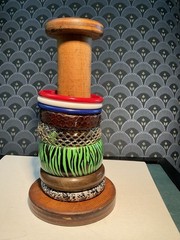 Vintage Bangle Bracelets Assorted Various Colors and Materials , Set of Eight