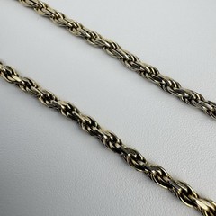 Vintage HCT Italy Gold Plated Sterling Silver Twisted Rope Chain Bracelet 7.75”