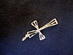 Vintage Sterling Silver Intriguingly Unique Diamond Cut Open-Work Cross Pendant